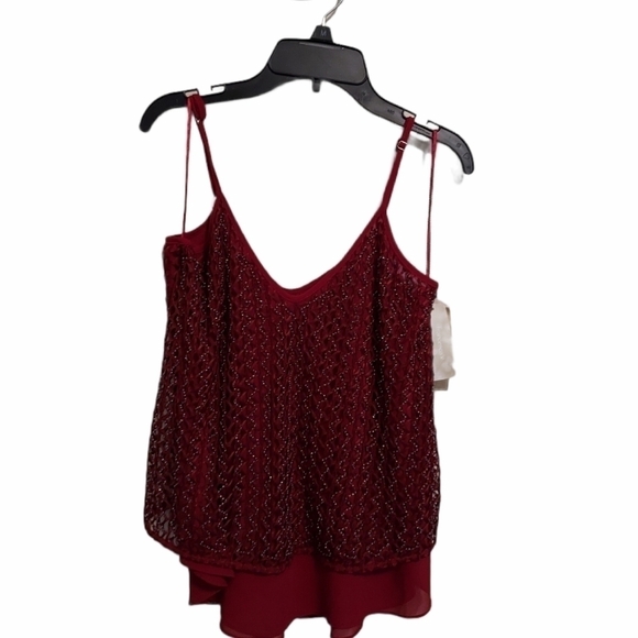 Francesca XS Beaded tank top burg - Picture 1 of 13